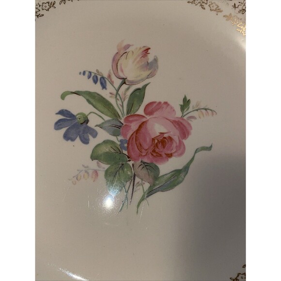 Vintage Fairbanks Ward China SHARON Serving Plate 22k Gold Trim 12" x 9 1/2" - Picture 10 of 16